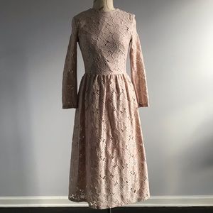 H&M blush pink lace dress